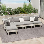 5PCS Outdoor Furniture Sofa Set Wooden Lounge Setting