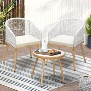 3PCS Outdoor Furniture Lounge Setting Dining Table Chair Patio Bistro Set