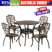 Outdoor Patio Set Bronze Aluminium 90x90x75cm