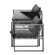 3PCS Outdoor Dining Set Coffee Table Armchairs with Cushions