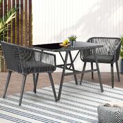  Outdoor Dining Setting 3 Piece Lounge Patio Furniture Table Chairs Set