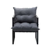 2PCS Outdoor Patio Chairs Garden Sofa Set PE Wicker Grey
