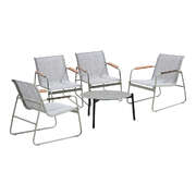 Outdoor Patio Set 70cm Round Table with 4x Chairs Garden Furniture Set