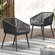 Outdoor Furniture Lounge Setting Chairs Set of 2 Bistro Patio Garden Set
