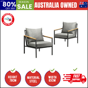Outdoor Lounge Chairs Patio Furniture Garden Sofa with Cushions Set of 2