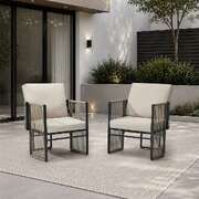 Outdoor Patio Chair Set Black 57x57x61cm