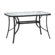 120cm Outdoor Dining Glass Table Rectangle Patio Furniture Bistro Grey
