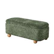 Storage Ottoman Blanket Box Bench Chenille Upholstered Ball Foot Stool