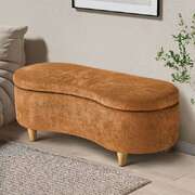 Storage Ottoman Brown Chenille 97x40x39cm