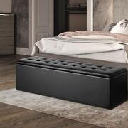 XL Black PU Leather Storage Ottoman: Stylish Blanket Box, Foot Stool, and Toy Chest