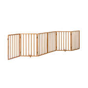Alopet Wooden Pet Gate Dog Fence Indoor Stair Barrier 6 Panels Natural