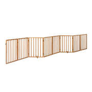 Alopet Wooden Pet Gate Dog Fence Stair Barrier 8 Panels Natural Safety