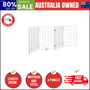 Wooden Pet Gate Dog Fence Safety Stair Barrier Security Door 4-Panel 80cm