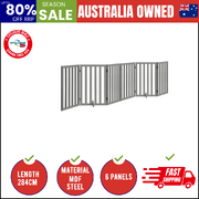 Wooden Pet Gate Dog Fence Grey Safety Stair Barrier Security Door 80cm