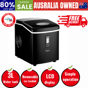 3L Portable Ice Maker with Ice Cube Scoop 15kg Black
