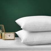 Pillow Duck Feather Down Standard Pillows Cotton Cover - Twin Pack