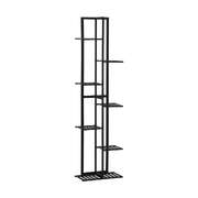 7 Tiers Bamboo Plant Stand Staged Black