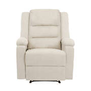Recliner Chair Padded Lounge With Side Pocket Polyester Beige