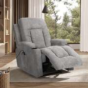 Heated Massage Recliner Chair Grey 8-Point | EXTG