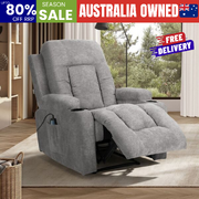 Heated Massage Recliner Chair Grey 8-Point | EXTG