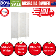 4 Panel Room Divider Privacy Screen White