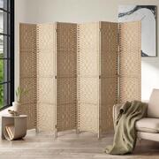 6 Panel Room Divider Privacy Screen Wood