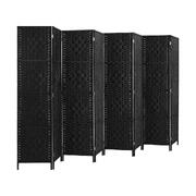 8 Panel Room Divider Privacy Screen Black