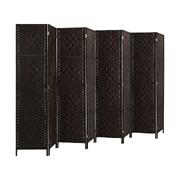 8 Panel Room Divider Privacy Screen Brown