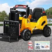 Kids Ride-On Forklift 12V Electric Operated Car Toy W/ Lift/Load Yellow