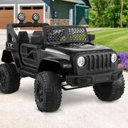 Jeep Kids Ride On Car with 12V Battery Twin Motors and Remote Control Black