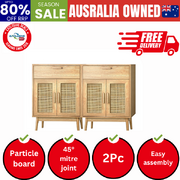 2x Buffet Sideboard Rattan Cupboard Cabinet Storage