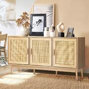 Sideboard Cabinet Buffet Rattan Furniture Cupboard Storage Shelf Wood