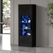LED Display Cabinet Sideboard 170cm Black | EXTG