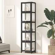 Display Cabinet Slim 5-Tier Clear Black