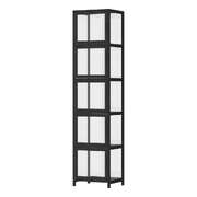 Display Cabinet 5-Tier Slim Storage Shelves Black