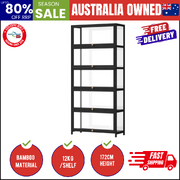 Display Cabinet 5 Tiers Clear Door Black