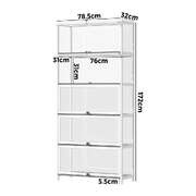 Display Cabinet 5 Tiers Clear Door White