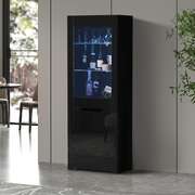 LED Display Cabinet High Gloss Black Sideboard | EXTG