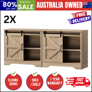 2x Buffet Sideboard Cabinet Storage Cupboard Oak