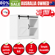 Buffet Sideboard Cabinet Pantry Storage Cupboard Sliding Door White