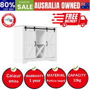 Sideboard Buffet Storage Cabinet Wine Rack Sliding Door 5 Shelves White