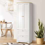 Sideboard with Display Shelf and Drawer White