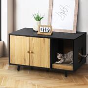Scratch and Hide: Cat Litter Box Enclosure in a Stylish Side Table