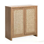 Rattan Buffet Sideboard Storage Cabinet for Kitchen & Hallway Table