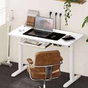 120cm Electric Standing Desk With Drawer Adjustable White