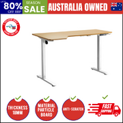 L-shape Electric Standing Desk Single Motor 145CM White&Oak