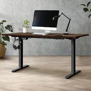  Standing Desk Electric Height Adjustable Motorised Sit Stand Desk 140cm Black and Walnut