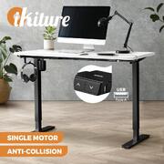  Electric Standing Desk Single Motor Height Adjustable Sit Stand Table Black and White 120cm