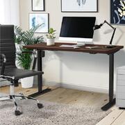  Electric Standing Desk Single Motor Height Adjustable Sit Stand Table Black and Walnut 150cm