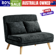 Chenille Sofa Bed Chair Recliner Double Love Seat Upholstered Charcoal Fabric